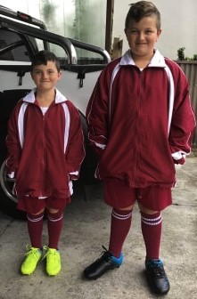 Goodwood Football Club players in their new uniforms